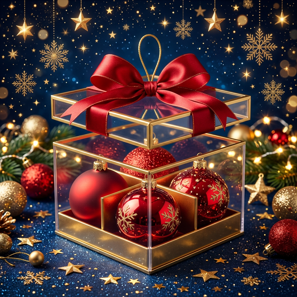 Gift box dark blue background