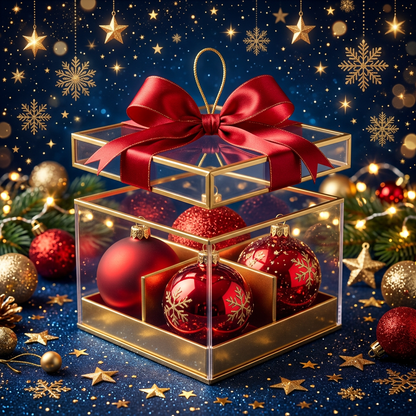 Gift box dark blue background