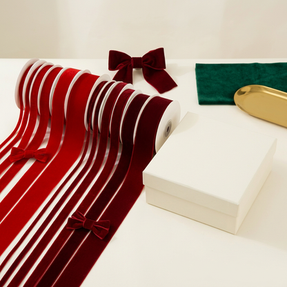 Ribbon assortment with proposed plain unbranded ivory packaging
