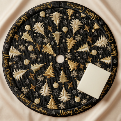 Tree skirt with proposed plain unbranded ivory packaging