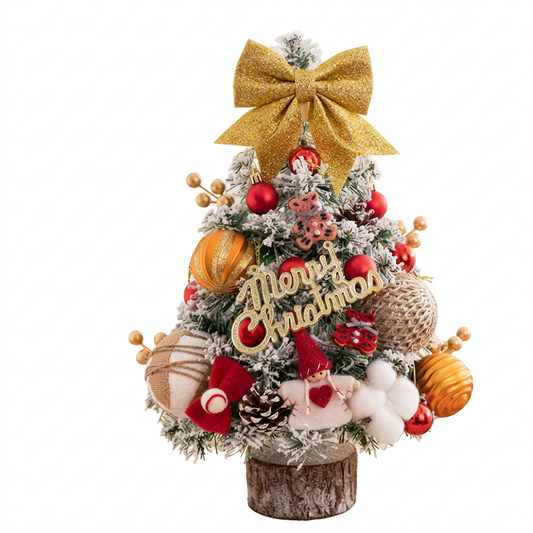 45 cm decorated tabletop Christmas tree on white background