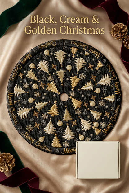 Black cream and gold design with proposed unbranded ivory box