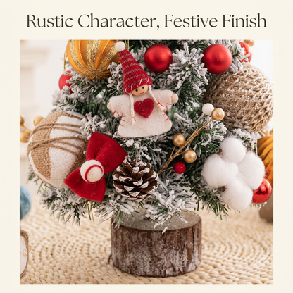 Lower tree decorations and cylindrical bark-look base